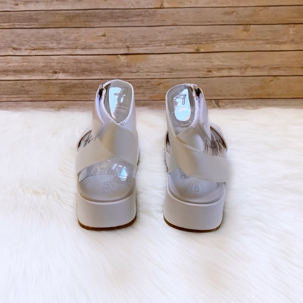 UGG Lennox Platform Sandal In White - Picture 4 of 7